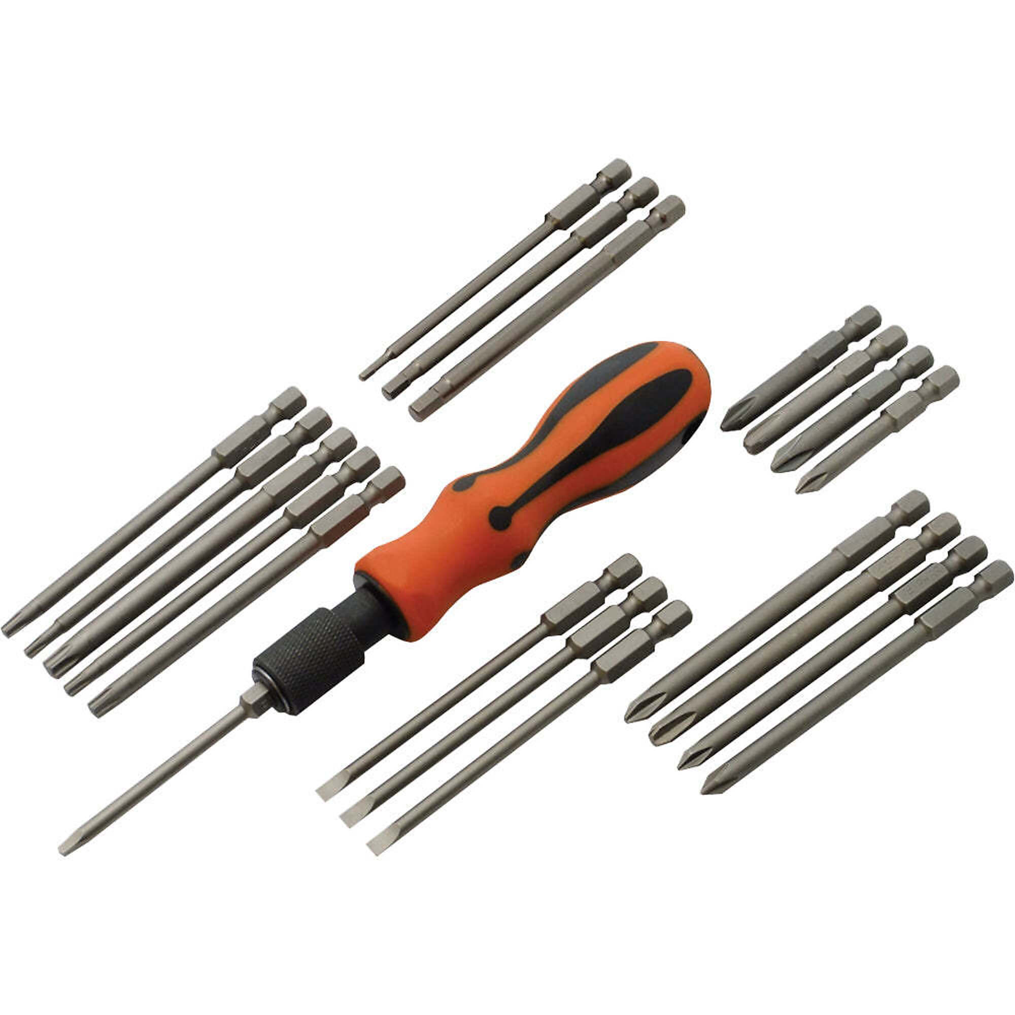 Dynamic Tools 21 Piece Screwdriver Set With Removable Bits, Comfort Grip Handle